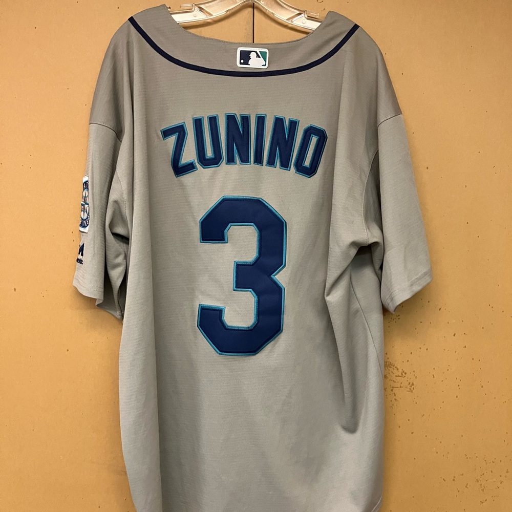 Seattle Mariners Gray Mike Zunino #3 Jersey Size XXL